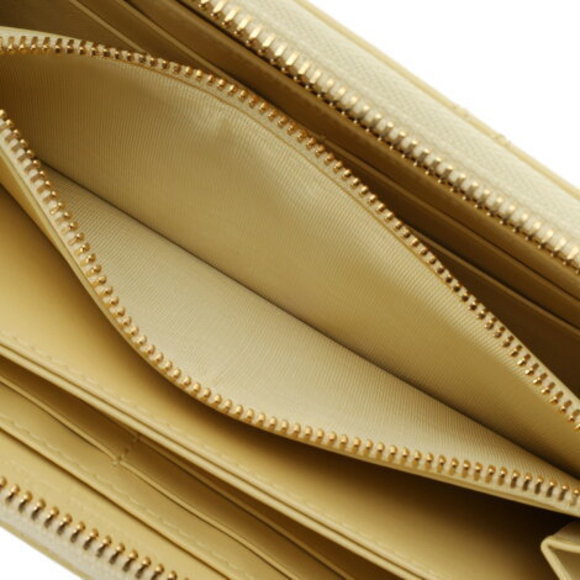 CHRISTIAN DIOR Lady Voyageur Pale Yellow Patent Calf Long Wallet - Picture 10 of 12